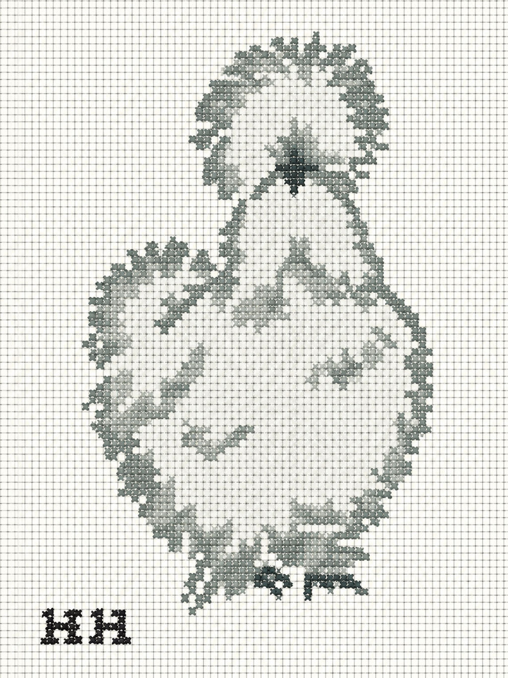 6x8 Silky Chicken Needlepoint Canvas
