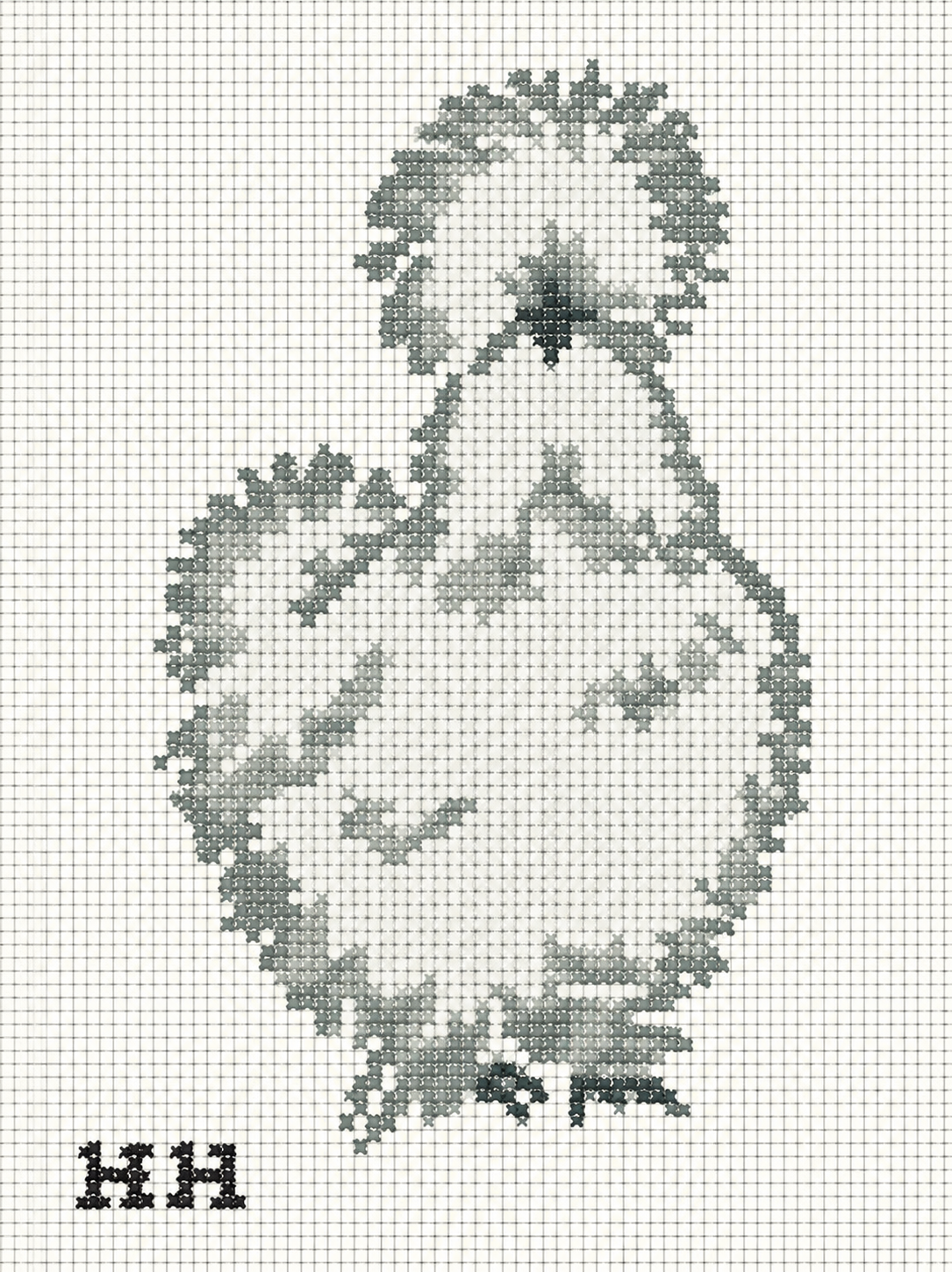 6x8 Silky Chicken Needlepoint Canvas