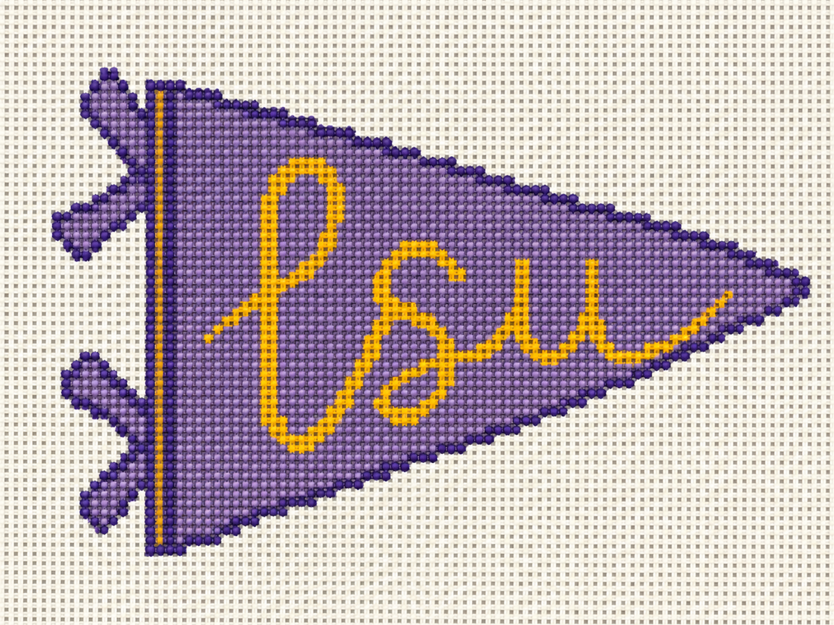 4x6 LSU Banner Needlepoint Canvas